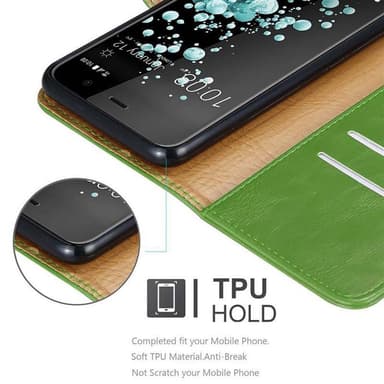 HTC U PLAY lommebokdeksel etui (grønn)