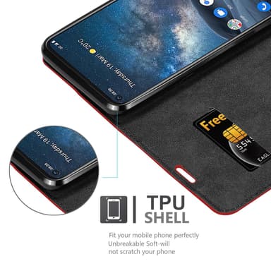 Nokia 8.3 lommebokdeksel case (rød)