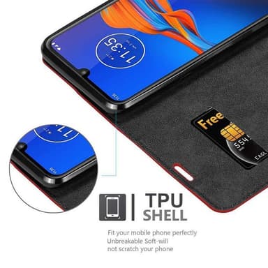 Motorola MOTO E6 PLUS lommebokdeksel case (rød)