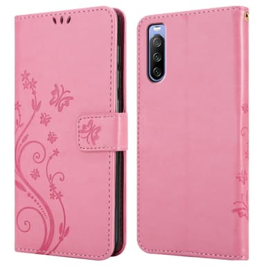 Sony Xperia 10 III lommebokdeksel Blomster (rosa)