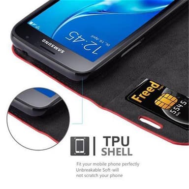 Samsung Galaxy J1 MINI lommebokdeksel case (rød)