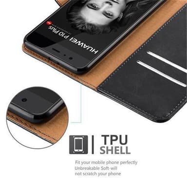 Huawei P10 lommebokdeksel etui (svart)