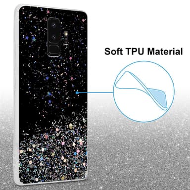 Samsung Galaxy S9 PLUS Silikondeksel Glitter (svart)