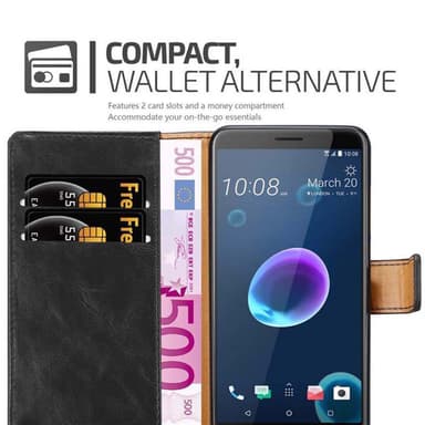HTC Desire 12 lommebokdeksel etui (svart)