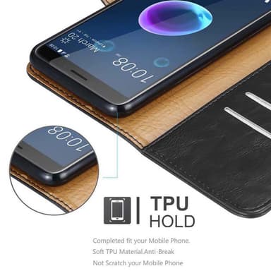 HTC Desire 12 lommebokdeksel etui (svart)