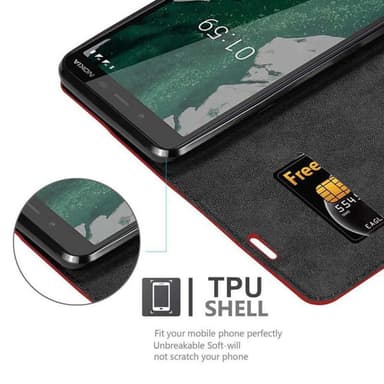 Nokia 1 PLUS lommebokdeksel case (rød)