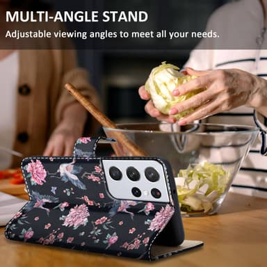 Samsung Galaxy S21 ULTRA lommebokdeksel etui (svart)