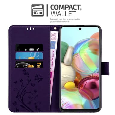 Samsung Galaxy A71 4G lommebokdeksel Blomster (lilla)