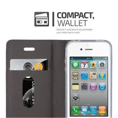 iPhone 4 / 4S lommebokdeksel etui (grå)