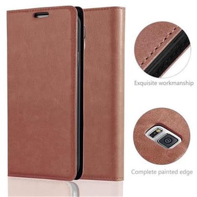 Samsung Galaxy S5 / S5 NEO lommebokdeksel case (brun)