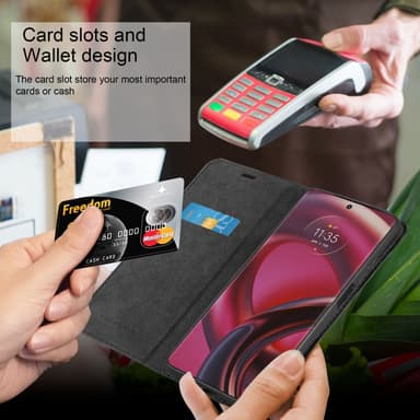 Motorola EDGE 30 FUSION lommebokdeksel case (svart)