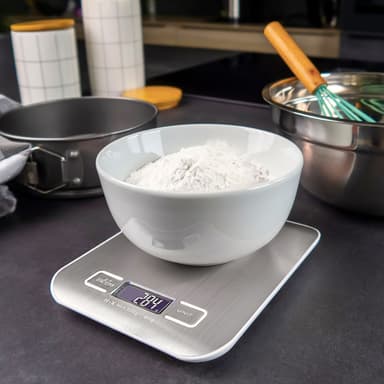 Kjøkkenvekt digital vekt 5 kg vanntett (sølv)