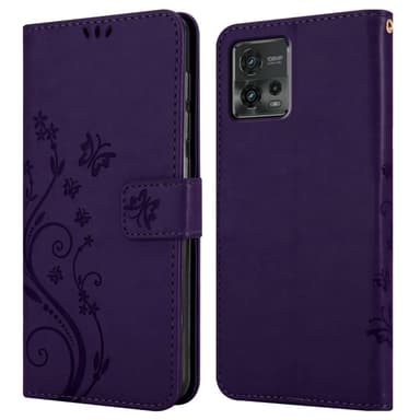 Motorola MOTO G72 lommebokdeksel Blomster (Lilla)