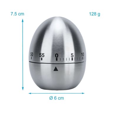 Egg Timer Rustfritt stål Kjøkken Timer (sølv)