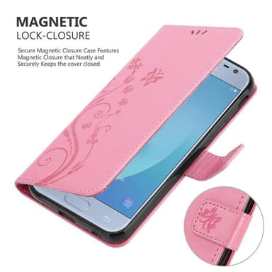 Samsung Galaxy J3 2017 lommebokdeksel Blomster (rosa)