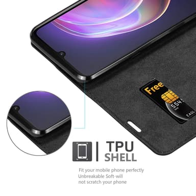Vivo V21 4G / 5G lommebokdeksel case (svart)