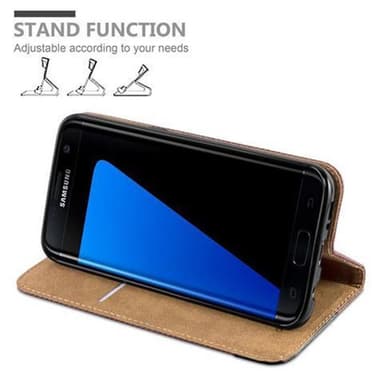 Samsung Galaxy S7 EDGE lommebokdeksel case (brun)
