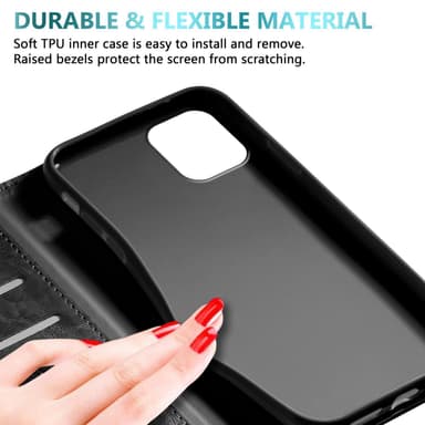 iPhone 11 PRO lommebokdeksel etui (svart)
