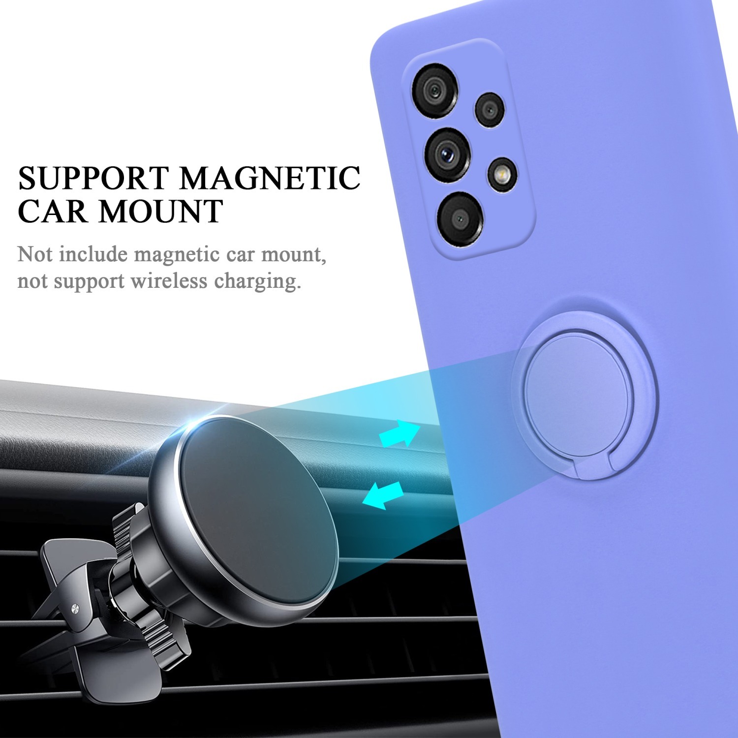 Deksel Samsung Galaxy A73 5G Ring Case (lilla)