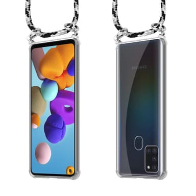 Samsung Galaxy A21s Deksel med Halskjede (grå)