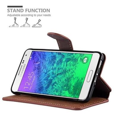Samsung Galaxy ALPHA lommebokdeksel etui (brun)