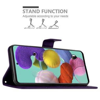 Samsung Galaxy A51 5G lommebokdeksel Blomster (lilla)
