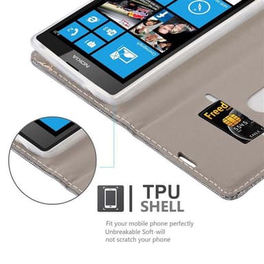 Nokia Lumia 520 / 521 lommebokdeksel etui (grå)