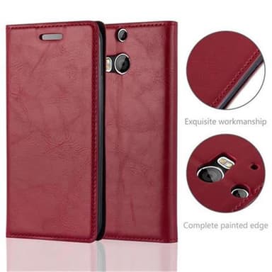 HTC ONE M8 lommebokdeksel case (rød)