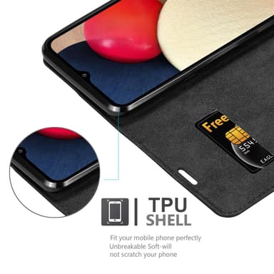 Samsung Galaxy A02s lommebokdeksel case (svart)