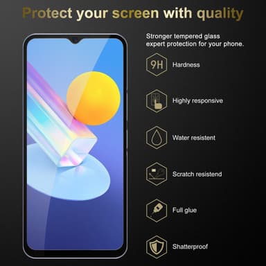 Vivo Y52 5G / Y72 5G Skjermbeskytter Skärmskydd (svart)