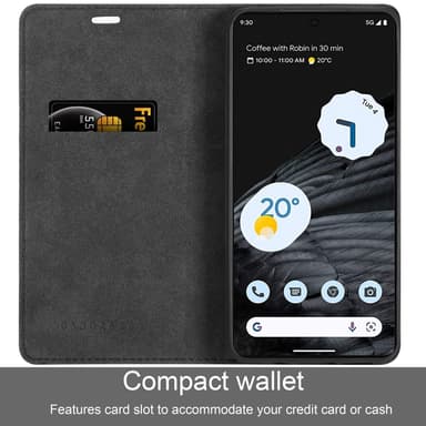 Google PIXEL 7 PRO lommebokdeksel case (svart)
