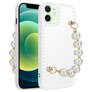 iPhone 12 MINI Deksel med kjede (hvit)