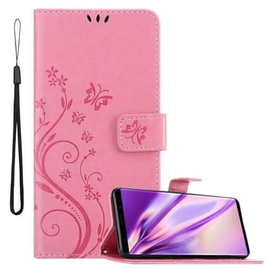 Samsung Galaxy NOTE 9 lommebokdeksel Blomster (rosa)