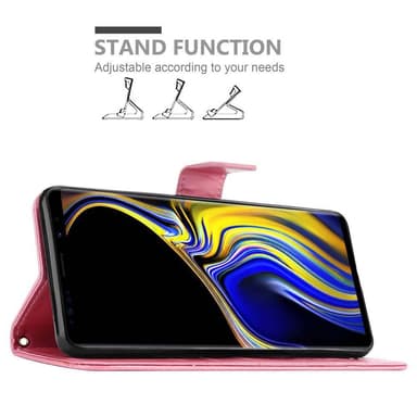 Samsung Galaxy NOTE 9 lommebokdeksel Blomster (rosa)