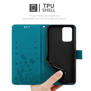 Xiaomi POCO X3 GT lommebokdeksel Blomster (blå)
