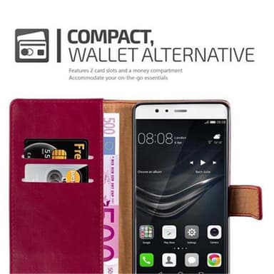 Huawei P9 lommebokdeksel etui (rød)