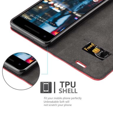 Google PIXEL 2 lommebokdeksel case (rød)