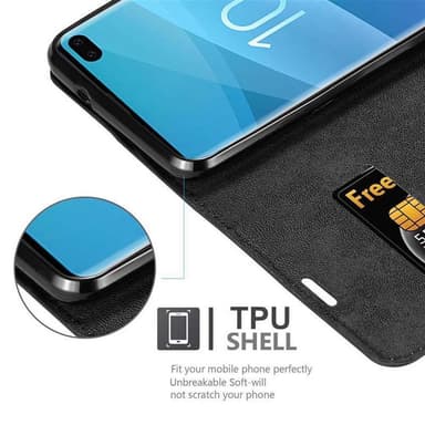 Samsung Galaxy S10 PLUS lommebokdeksel case (svart)