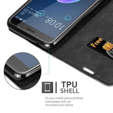 HTC Desire 12 lommebokdeksel case (brun)