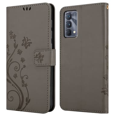 Realme GT Master lommebokdeksel Blomster (grå)