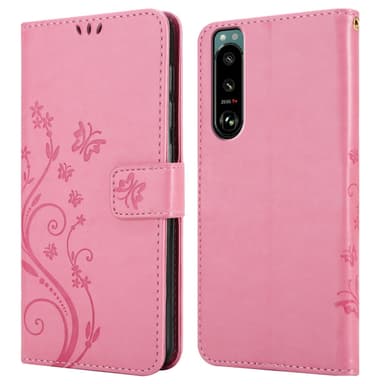 Sony Xperia 5 III lommebokdeksel Blomster (rosa)