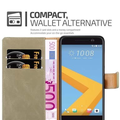 HTC ONE M10 lommebokdeksel etui (brun)