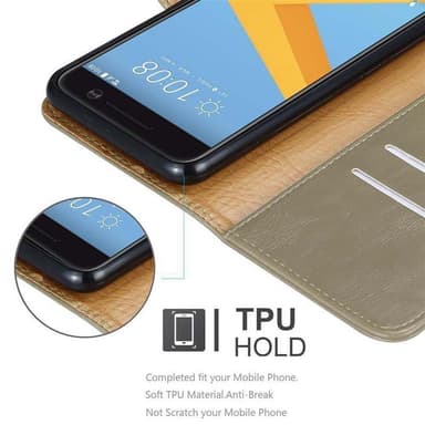 HTC ONE M10 lommebokdeksel etui (brun)
