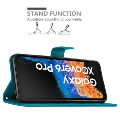 Samsung Xcover 6 Pro lommebokdeksel Blomster (Blå)