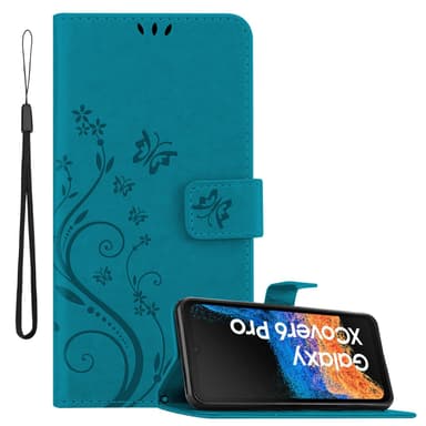 Samsung Xcover 6 Pro lommebokdeksel Blomster (Blå)