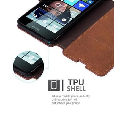 Nokia Lumia 640 lommebokdeksel etui (brun)