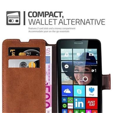 Nokia Lumia 640 lommebokdeksel etui (brun)