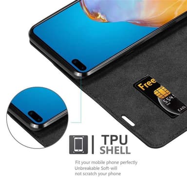 Huawei P40 lommebokdeksel case (svart)