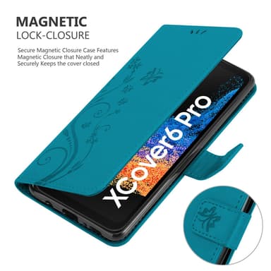 Samsung Xcover 6 Pro lommebokdeksel Blomster (Blå)