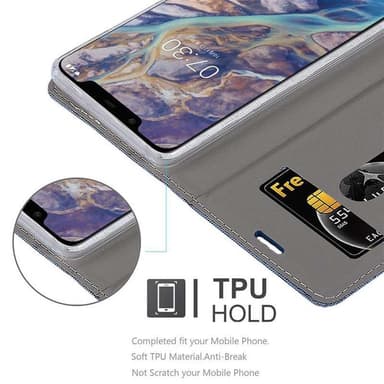Nokia 7.1 PLUS / X7 lommebokdeksel etui (blå)